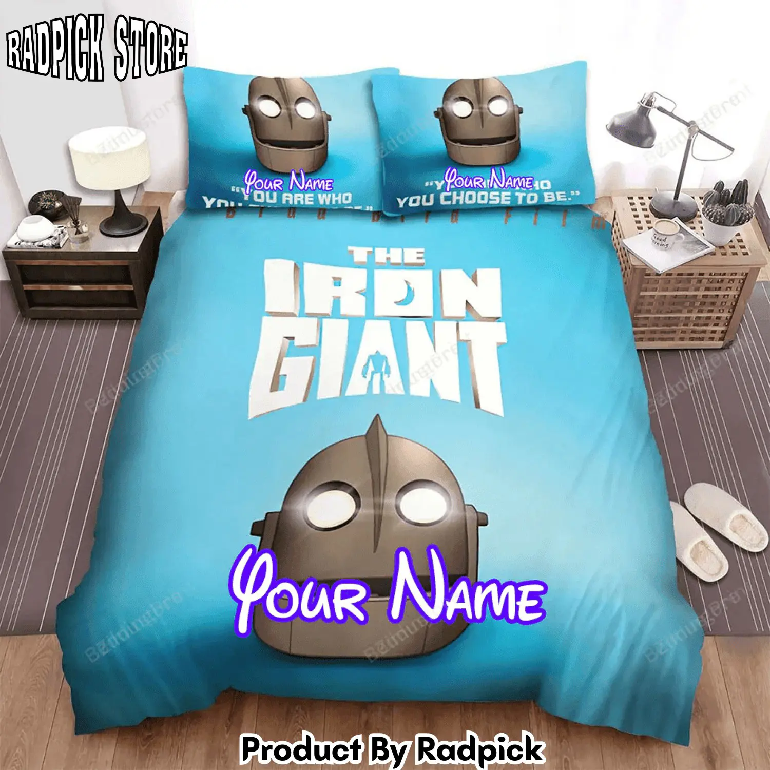 Radpick the iron giant you are who you choose to be movie poster bed sheets duvet cover bedding s rp3271206